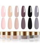Lavender Violets 14g x 6 Colors Dip Powder French Nail Art Light Pink Coffee Nude Grey Black All Season Warm Colour Manicure Dipping Nail Powder Large Capacity DIY Salon Design J210 Nude Pink Coffee - Buy Online on GoSupps.com