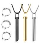 wimony Stress Relief Anxiety Necklace Portable Stainless Steel Mindful Breathing Necklace for Breathing Exercises Meditation 6 Pcs Whistle Necklace and Beads Ring Birthday Gifts for Men and Women - Buy Online on GoSupps.com