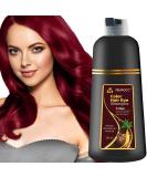 Instant Wine Red Hair Dye Shampoo - 3 in 1 Herbal Formula for 100% Gray Coverage | 500ml - Unisex Hair Coloring Solution - Buy Online on GoSupps.com