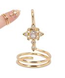 Fingernail Rings Finger Tip Rings Fashionable Finger Nail Knuckle Rings Nail Cover Ring Finger Tip Manicure Jewelry Nail Art Decorations Accessory for Daily Use - Gold 3057Gold - Buy Online on GoSupps.com