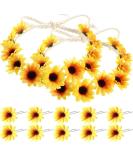 Boao 10 Pieces Sunflower Hair Clips Floral Hair Clips with 2 Pieces Sunflower Wreath Hippie Headband Sunflower Hairpins for Girls Women Wedding Hair Accessories - Buy Online on GoSupps.com