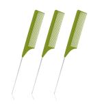 3 Piece Hair Comb Set with Metal, Pin Tail, and Fine Tooth Combs - Green - Buy Online on GoSupps.com