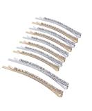 Buy Shiny Rhinestone & Diamond Hair Clips for Women - 10 Pack (5 Gold + 5 Silver) | Elegant Temperament Hairpins - Buy Online on GoSupps.com