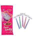 BIC Twin Lady Sensitive Razor - 5 Packs of 5 Razors (25 Total) | Gentle Dual-Blade Shaving for Women - Buy Online on GoSupps.com