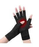 Acwoo Copper Arthritis Gloves - Compression Fingerless Gloves for Pain Relief | Men's & Women's Osteoarthritis Support - Buy Online on GoSupps.com