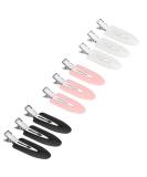 JeoPoom Hairpin 9 Pcs No Bend Hair Clips No Crease Hair Clips Pin Curl Clips Makeup Seamless Hair Clip Clamps for Girl Woman Makeup Bangs Hair Styling(Pink White Black) White Pink Black - Buy Online on GoSupps.com
