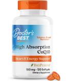 Doctor's Best High Absorption CoQ10 100mg | Gluten-Free | Heart Health & Energy | 120 Capsules - Buy Online on GoSupps.com