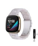 Resin Watch Band for Fitbit Versa 3/Sense - Lightweight Bracelet Wristband Replacement in Pearl White - Adjustable Fashion Accessory for Women and Men - Buy Online on GoSupps.com