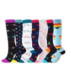 7 Pairs Medical Compression Socks 15-20 mmHg for Women and Men | Colorful Support for Varicose Veins, Running, Cycling, Flight Travel | Multi-Colored L-XL - Buy Online on GoSupps.com