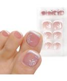 24 pieces of toenails to stick on toenails tips to stick french brief artificial nails false nails fake nails diy nail art (c) c-rose - Buy Online on GoSupps.com