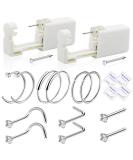 Rayyl Nose Piercing Kit - 2 Disposable Guns with Built-In Nose Stud, 12 Nose Rings - 18 Piece Set - Buy Online on GoSupps.com