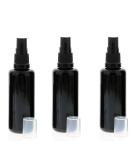 Violet Glass Spray Bottle | High Light Protection | Miron Glass with Kosmetex Black Pump Atomizer - Set of 3 x 50ml - Buy Online on GoSupps.com