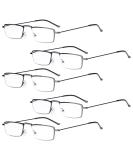 Eyekepper 5 Pack Half-Eye Reading Glasses - Gunmetal Thin Metal Frames +1.5 - Buy Online on GoSupps.com