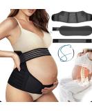 Pregnancy Support Belt | 4-in-1 Maternity & Postpartum Band | Relieve Abdomen, Waist, Pelvis Pain & Back Support | Black - Size M 10-12 (80cm-110cm) - Buy Online on GoSupps.com