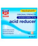 Rite Aid Famotidine 10mg Tablets - 30 Count | Heartburn Relief & Acid Reducer - Buy Online on GoSupps.com