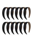 Satin Headbands for Women & Girls - Non-Slip Black Hairbands | 12 Pack DIY Hair Accessories - Buy Online on GoSupps.com