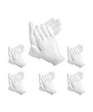 White Cotton Gloves - 12 Pairs for Moisturizing Spa Jewelry Inspection & Service | Elastic Hand Care Gloves - Buy Online on GoSupps.com