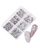 White Opal Glass Nail Rhinestone Mix Sizes SS6-SS20 - Box of 3D Crystal Rhinestones - Color 09 - Buy Online on GoSupps.com