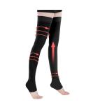 20-30 mmhg Thigh High Compression Stockings for Women Men - Open Toe Support Hose for Varicose Veins & Swelling - Black XXL (1 Pair) - Buy Online on GoSupps.com