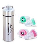HearGreat Reusable Silicone Ear Plugs - 2 Pairs of High Fidelity Hearing Protection Plugs for Sleep, Concerts, Travel, Work - 21 dB and 27 dB - Aluminum Case Included - Buy Online on GoSupps.com