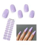 Ebanku 20pcs Pastel Violet UV Gel Nail Film - Self-Adhesive Nail Stickers & Foil Wraps with Nail File for Women & Girls - Perfect for Nail Art Decoration - Buy Online on GoSupps.com