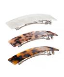 Elegant French Design Tortoise Shell Hair Barrette for Medium to Thick Hair | Jayongnee Automatic Hair Clip for Women - Fashion Acrylic Ponytail Holder - Buy Online on GoSupps.com