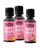 GymQueen Tasty Drops - 3x30ml Butter Biscuit Cookie Dough Vanilla Flavor Drops | No Calories | Best Seller - Buy Online on GoSupps.com