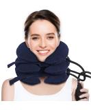 Cervical Neck Traction Device for Neck Pain Relief - Adjustable Inflatable Neck Stretcher and Brace - Blue Neck Traction Pillow for Decompression and Tension Relief - Buy Online on GoSupps.com