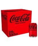 Coca Cola Zero No Sugar 24 x 330ml Coke Perfect For Home Office or School - Buy Online on GoSupps.com