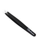 Stelone Slant Tip Stainless Steel Eyebrow Tweezers for Women & Men - Precision Brow Grooming Tool for Facial and Ingrown Hair Removal (Black) - Buy Online on GoSupps.com