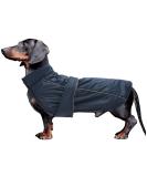 Minezi Waterproof Dog Raincoat - Adjustable Fleece Lined Reflective Caps for Small & Medium Dogs - Navy Blue - Buy Online on GoSupps.com