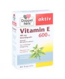 DOPPELHERZ Vitamin E 600 N Soft Capsules - 80 pcs | Premium Antioxidant Support | International Shipping Available - Buy Online on GoSupps.com