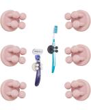 Tecbull Funny Hooks Toothbrush Holder & Razor Holder | Self-Adhesive No Drilling | 6 Pink Holders + 6 Replacement Pads | Ideal for Showers - Buy Internationally! - Buy Online on GoSupps.com