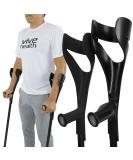 Vive Forearm Crutches (Pair) - Lightweight & Adjustable for Adults - Ergonomic Design, Heavy Duty Lofstrand Crutches - Comfortable on Wrist - Non Skid Tips - Black - Buy Online on GoSupps.com