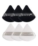ZHIYE 6pcs Triangle Reusable Face Makeup Puffs | Dual-Use Wet Dry Makeup Sponge for BB CC Cream Liquid Foundation | White+Black - Buy Online on GoSupps.com