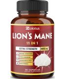 11-in-1 Lions Mane Mushroom Capsules- 5050mg Equivalent, 3 Month Supply with Cordyceps, Reishi, Ashwagandha, Panax Ginseng- Focus, Memory, Brain, Immune Support, Energy Pills - Buy Online on GoSupps.com