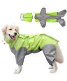 Waterproof Dog Raincoat with Hood for Medium & Large Dogs | Lightweight Green Rain Jacket for Outdoor Adventures - Buy Online on GoSupps.com