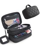 MLMSY Professional Black Make-Up Bag & Brush Organizer | Portable Double Layer Travel Cosmetic Handbag - Buy Online on GoSupps.com
