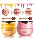 Bee Balm Lip Balm Honey Pot 2 PCS - Strawberry & Honey Lip Masks for Hydration and Prevention of Dry, Cracked Lips - Exfoliating Lip Scrub and Sleep Mask - Reduces Lip Lines - Perfect Christmas Gift - Buy Online on GoSupps.com