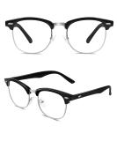 Shop CGID 50s Retro Nerd Glasses - Stylish Half Frame Horn Glasses | Rockabilly Geek Style in Glossy Black | International Shipping Available - Buy Online on GoSupps.com