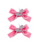 Ballet Dance Hair Clips - Silver Dance Girl with Pink Bow Hair Pin JBC37 - Buy Online on GoSupps.com