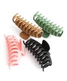 Large Nonslip Hair Claw Clips - Strong Hold Matte Hair Clamps for Women & Girls - 4.33inch 4 Pack in Black, Green, Pink, Burlywood - Buy Online on GoSupps.com