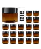 20 Pack 4oz Amber Plastic Jars with Black Lids - PET Storage Container for Cosmetics - Includes Spatulas, Pen, Labels - By ZMYBCPACK - Buy Online on GoSupps.com