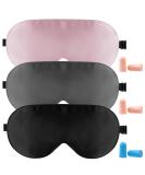 Buy 3 Pack Silk Sleep Masks - Adjustable Eye Masks for Men & Women | eWish Light Blocking Eye Covers (Gray Pink Black - Buy Online on GoSupps.com