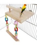 FrgKbTm Bird Perches Cage Toys Parrot Wooden Platform Play Gyms Exercise Stands with Acrylic Wood Swing Ferris Wheel Chewing for Animals Green Cheeks, Baby Lovebird, Chinchilla, Hamster Budgie - Buy Online on GoSupps.com