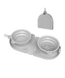 Tokayife Foldable Dog Bowl 2-in-1 Travel Water & Food Bowl with Carabiners | Double Bowl Gray | Ideal for Indoor & Outdoor Use - Buy Online on GoSupps.com
