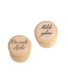Milk teeth tooth box and can First Locke -picture can milk tooth for boys and girls -classic wood with a rotating lock 34 mm (set) -Made in EU 7021-7022 - Buy Online on GoSupps.com