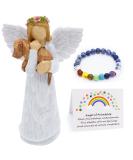 Angel of Friendship Dog Memorial Gift Set - Pet Sympathy & Remembrance with 7 Chakra Rainbow Bridge Bracelet - Buy Online on GoSupps.com