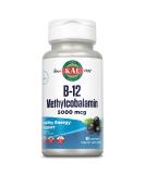KAL Vitamin B-12 Methylcobalamin Lozenges 5000mcg - Healthy Energy & Metabolism Support - Vegan & Sugar-Free - 60 Servings - Buy Online on GoSupps.com
