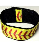 Softball Sleeve Scrunchies yellow with red stitching (Pair) Softball sleeve holders. sleeve straps. From the ORIGINAL USA inventor - Buy Online on GoSupps.com